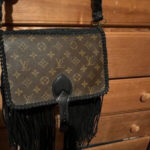 Vintage boho LV cross body bag